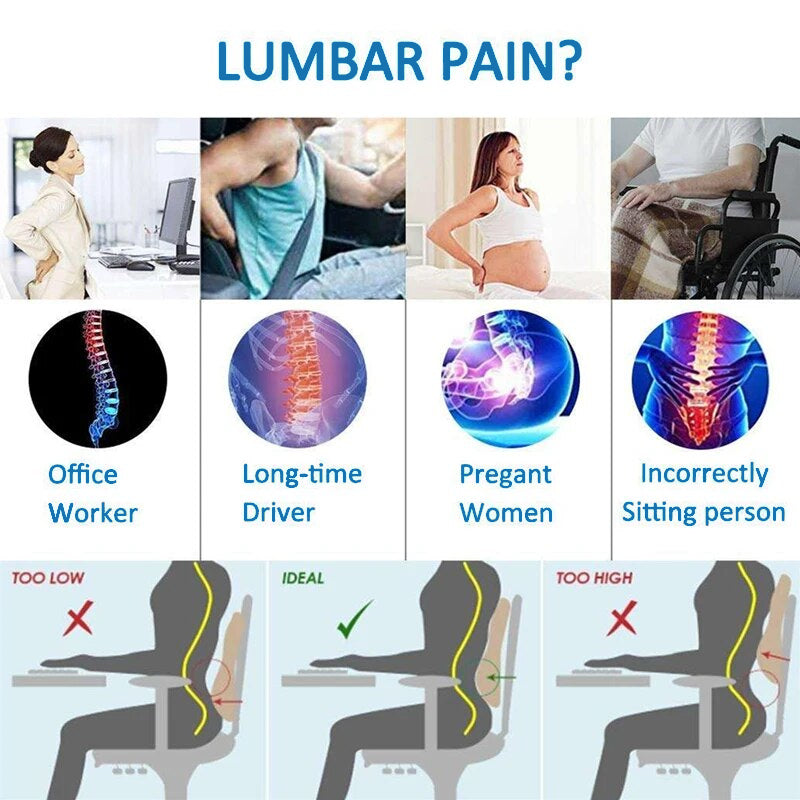 Cojín de asiento para soporte lumbar