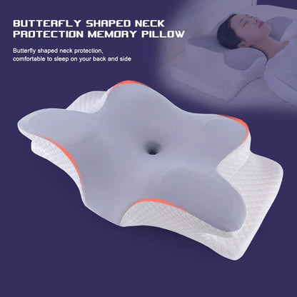 Almohada para el cuello de espuma viscoelástica con forma de mariposa: ¡duerma cómodamente!