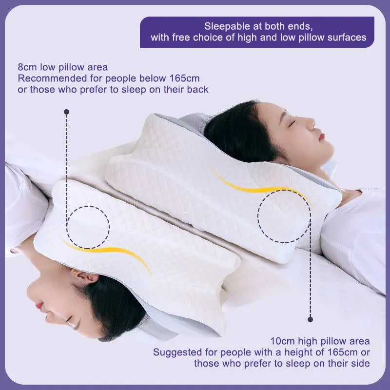 Oreiller cervical en mousse à mémoire de forme papillon – Dormez confortablement !